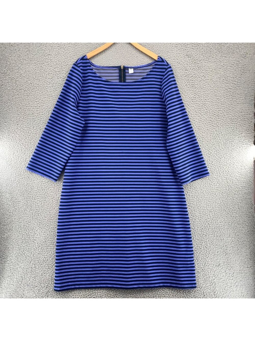 Old Navy Dress Womens 2XL Tall Blue Striped Shift 3/4 Sleeve Jersey Stretch Tee